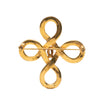 Chanel CC Gold Plated Infinity Knot Pin Brooch Secondhand