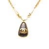 Chanel CC Gold Plated Teardrop Logo Pendant Necklace Secondhand