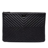Chanel Large Diagonal Chevron Lambskin So Black Reissue 2.55 O Case Clutch Secondhand