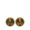 Chanel Gold Plated CC Round Clip On Earrings Secondhand