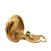 Chanel Gold Plated CC Round Clip On Earrings Secondhand