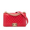 Chanel Old Medium Quilted Lambskin Boy Flap Secondhand
