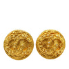 Chanel CC Gold Plated Round Clip On Earrings Secondhand