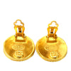 Chanel CC Gold Plated Round Clip On Earrings Secondhand