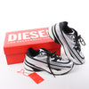 Diesel D-Airspeed Low-Striped Sneakers in Coated Ripstop in Silver, Size 43 EU Secondhand