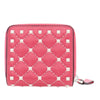 Valentino Lambskin Free Rockstud Spike Compact Zip Around Wallet Secondhand