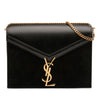 Saint Laurent Suede and Calfskin Monogram Cassandra Clasp Bag Secondhand