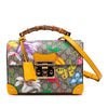 Gucci Small GG Supreme Flora Bamboo Padlock Satchel Secondhand