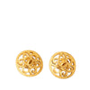 Chanel CC Gold Plated Round Clip On Earrings Secondhand
