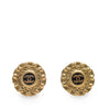 Chanel Gold Plated Resin CC Button Clip on Earrings Secondhand