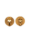 Chanel CC Gold Plated and Enamel Round Clip On Earrings Secondhand