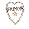 Dior Gold Plated Crystal JAdior Heart Brooch Secondhand