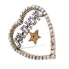 Dior Gold Plated Crystal JAdior Heart Brooch Secondhand