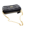 Dior Supple Calfskin Cannage Caro Pouch with Chain Secondhand