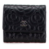 Chanel CC Embossed Goatskin Camellia Trifold Compact Wallet Secondhand