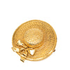 Chanel Gold Plated Straw Hat Brooch Secondhand