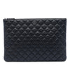 Chanel Large Quilted Lambskin Double Stitch O Case Clutch Secondhand