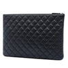 Chanel Large Quilted Lambskin Double Stitch O Case Clutch Secondhand