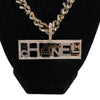 Chanel Pharrell Gold Plated Strass Chain Letters Pendant Necklace Secondhand