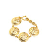 Chanel Gold Plated CC Quilted Medallion Bracelet Secondhand