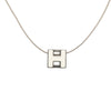 Hermès Palladium Plated Enamel Cage dH Cube Necklace Secondhand