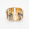 Secondhand Extraordinary French Gold Bracelet with Gem-Set Panels - '40s