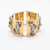 Secondhand Extraordinary French Gold Bracelet with Gem-Set Panels - '40s