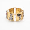 Secondhand Extraordinary French Gold Bracelet with Gem-Set Panels - '40s