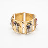 Secondhand Extraordinary French Gold Bracelet with Gem-Set Panels - '40s