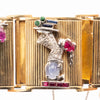 Secondhand Extraordinary French Gold Bracelet with Gem-Set Panels - '40s