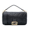 Fendi Large Zucca Embossed Leather Baguette Satchel Secondhand