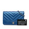 Secondhand Chanel Chevron Aged Metallic Calfskin Gabrielle Wallet On Chain