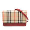 Burberry House Check Trimmed Leather Flap Crossbody Secondhand