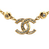 Chanel Gold Plated CC Rhinestone Pendant Necklace Secondhand