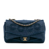 Chanel Jumbo Chevron Denim Fringe Coco Flap Secondhand