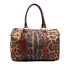 Dolce & Gabbana Leopard Printed Coated Canvas Boston Bag Secondhand