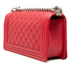 Chanel Old Medium Quilted Perforated Lambskin Boy Flap Secondhand