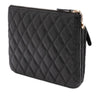 Chanel CC Quilted Caviar Multi Zip Pouch Secondhand