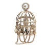 Secondhand Chanel CC Gold Plated Faux Pearl and Rhinestones Logo Birdcage Brooch