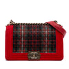 Chanel Old Medium Quilted Tweed and Velvet Boy Flap Secondhand