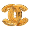 Chanel CC Gold Plated Quilted Brooch Secondhand