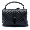 Saint Laurent Medium Chevron Sheepskin Monogram College Satchel Secondhand