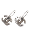 Chanel Silver Plated CC Hook Earrings Secondhand
