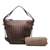 Bottega Veneta Metallic Nappa Intrecciato Belted Loop Handbag Secondhand