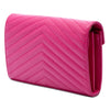 Saint Laurent Grain De Poudre Chevron Monogram Envelope Chain Wallet Secondhand