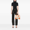 Prada Saffiano Trimmed Canvas Canapa Satchel Secondhand