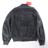 Diesel L-NYN Leather and Denim Bomber Jacket in Black, 50 IT Secondhand