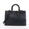 Dior Diorissimo Smooth Leather Large 2Way Handbag in Black x Rose Indien Secondhand