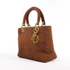 Dior Lady Dior Cannage Nylon Handbag in Brown Secondhand
