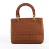 Dior Lady Dior Cannage Nylon Handbag in Brown Secondhand